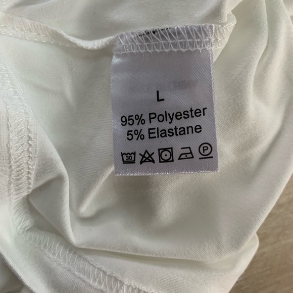 Women’s Bright White Crew Neck Crop Top. Size L - Picture 7 of 8